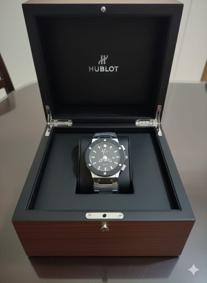 Hublot Classic Fusion Stainless Steel Chain Titanium Black Roller design